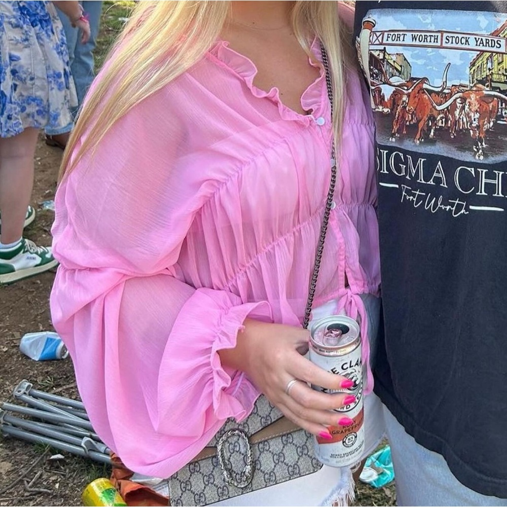 Pink see through  revolve top